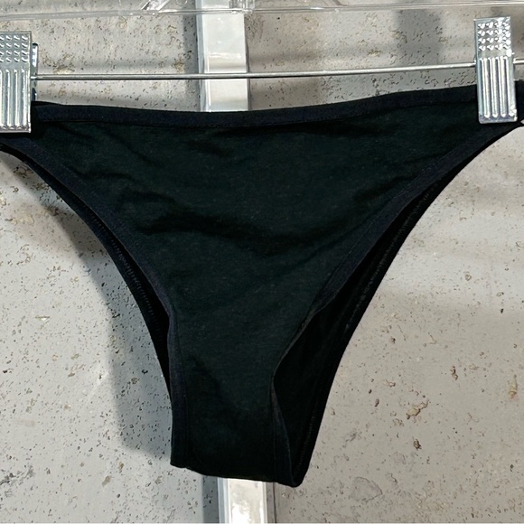 Sz M Victoria Secret  Black Bikini Bottom Brief with Pink Braided Sides - Picture 3 of 7